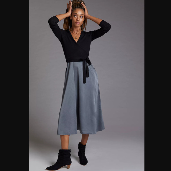 NWT Anthropologie 2-Piece Charcoal & Black Dress Set - Small - Picture 1 of 5